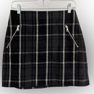 GAP Black Plaid Mini Skirt Sz 0